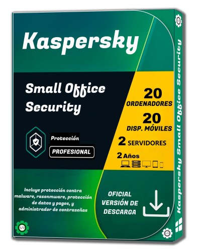 Kaspersky Small Office Security - 20 PCs - 20 Móviles - 2 Servidores Por 2 Años